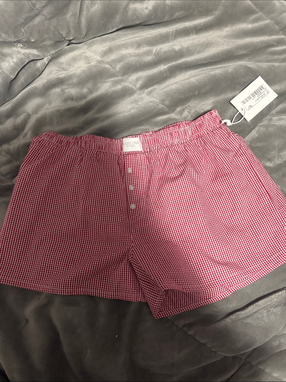 Harlow Red and White Gingham Cotton Boxers